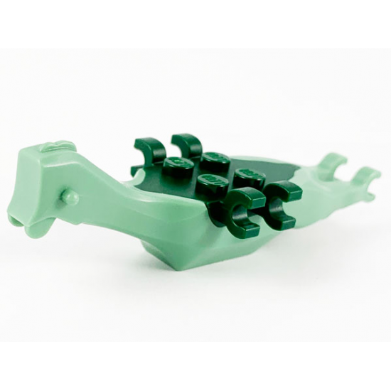 Dinosaur Body Pteranodon, 4 Studs, 6 Clips with Fixed Dark Green Top