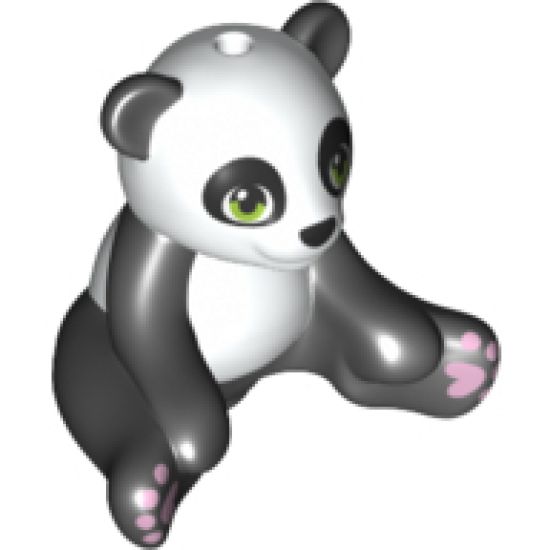 Panda, Friends, Sitting with Lime Eyes, Lavender Paws and White Head and Stomach Pattern