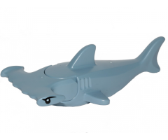 Hammerhead Shark with Gills with Black Eyes and White Pupils Pattern