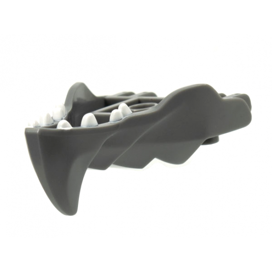 Dragon Head (Ninjago) Jaw with Large Spike and 2 Bar Handles on Back with White Teeth Pattern