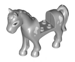 Horse with 2 x 2 Cutout, Light Bluish Gray Eyes, White Patch Around Left Eye and White Spots Pattern