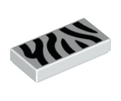 Tile 1 x 2 with Zebra Stripes Pattern