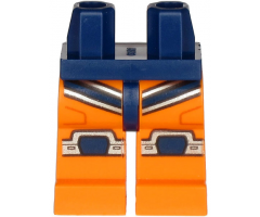 Hips and Orange Legs with Dark Blue and Silver Wetsuit Stripes and Knee Pads Pattern