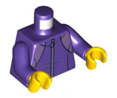 Torso Tracksuit with Medium Lavender Zipper and White Mountain Logo on Back Pattern / Dark Purple Arms / Yellow Hands