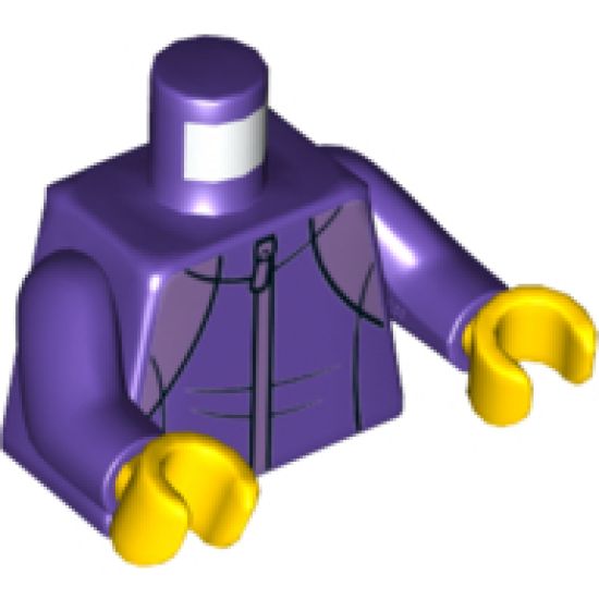 Torso Tracksuit with Medium Lavender Zipper and White Mountain Logo on Back Pattern / Dark Purple Arms / Yellow Hands