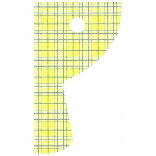 Cloth Curtain Right with Bright Light Yellow and Sand Blue Plaid Pattern - Traditional Starched Fabric