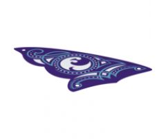 Cloth Sail Triangular 16 x 23 with 3 Holes with Dark Purple and Medium Azure Ornaments and Water Power Icon Pattern