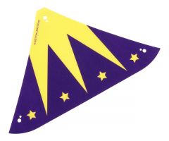 Cloth Tent / Roof Wide with Dark Purple and Bright Light Yellow Zigzag and Stars Pattern