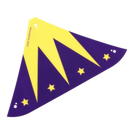 Cloth Tent / Roof Wide with Dark Purple and Bright Light Yellow Zigzag and Stars Pattern