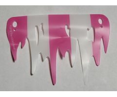 Plastic Part for Set 41375 - Sail, Ragged with 3 Dark Pink and 2 White Stripes Pattern