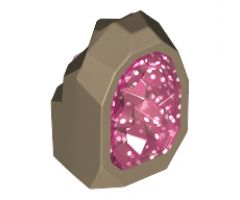 Rock 1 x 1 Geode with Glitter Trans-Dark Pink Crystal Interior Pattern