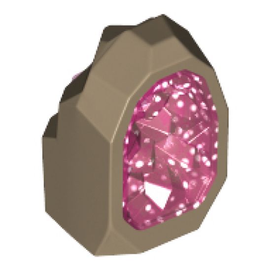 Rock 1 x 1 Geode with Glitter Trans-Dark Pink Crystal Interior Pattern