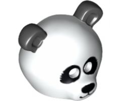 Minifigure, Headgear Mask Bear / Panda with Black Eyes and Ears Pattern