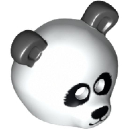 Minifigure, Headgear Mask Bear / Panda with Black Eyes and Ears Pattern