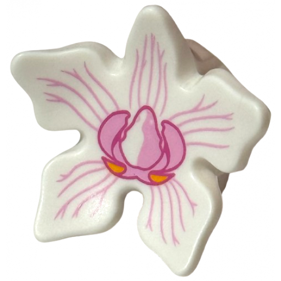 Minifigure, Headgear Hood with 5 Large Petals and Bright Pink and Dark Pink Orchid Flower Pattern