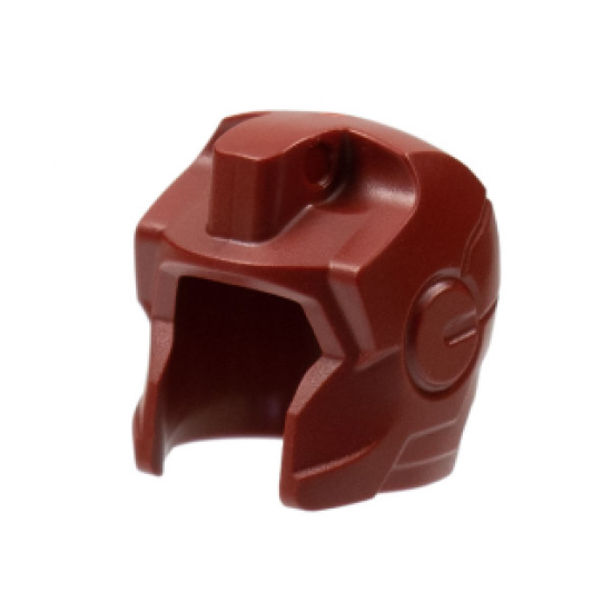 Minifigure, Headgear Helmet Space with Open Face and Large Top Hinge, with Straight Cheeks (Iron Man)