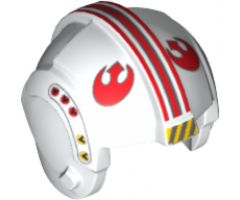 Minifigure, Headgear Helmet SW Rebel Pilot with Red Rebel Logo, Stripes and Side Pattern