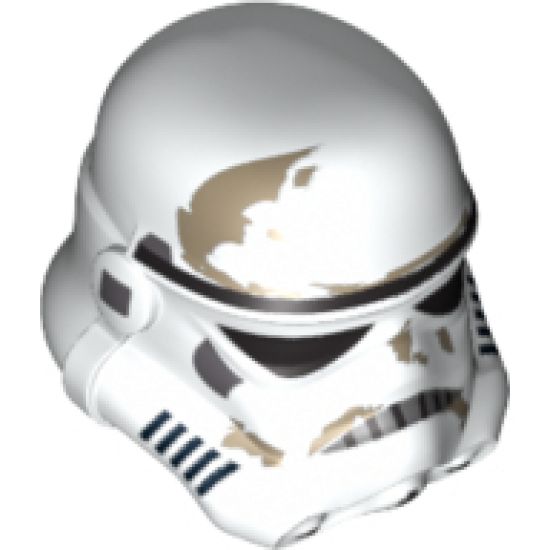 Minifigure, Headgear Helmet SW Stormtrooper, 2 Chin Holes and Dirt Stains Pattern