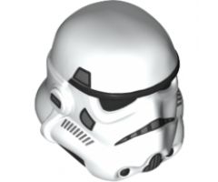 Minifigure, Headgear Helmet SW Stormtrooper, Dual Molded, White with Dark Bluish Gray Marks and Black Squares on Back Pattern