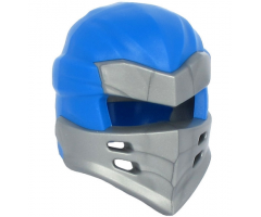 Minifigure, Headgear Ninjago Wrap Type 7 with 4 Slits on Front and Blue Fabric Pattern