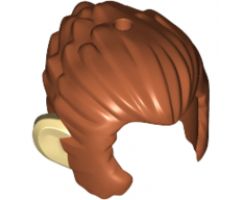 Minifigure, Hair and Sideburns, Swept Back with Tan Ears Pattern