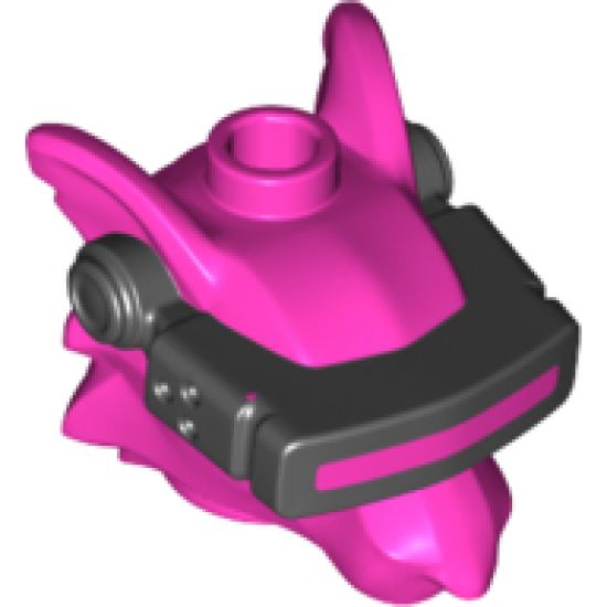 Minifigure, Head, Modified Alien Rat with Black VR Visor Pattern