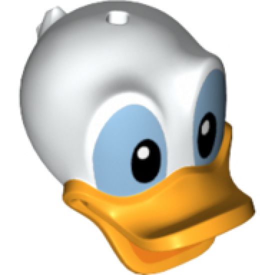 Minifigure, Head, Modified Duck with Bright Light Orange Bill and Black and Medium Blue Eyes Pattern (Donald)