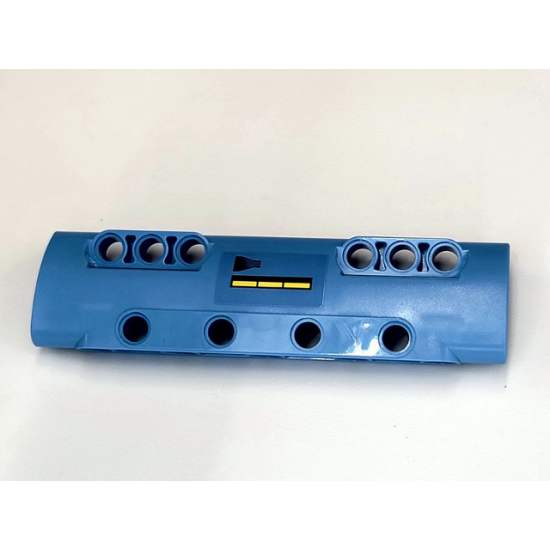 Technic, Panel Curved 11 x 3 with 10 Pin Holes through Panel Surface with 3 Yellow Bars and Black Fade Pattern Side A (Sticker) - Set 42066
