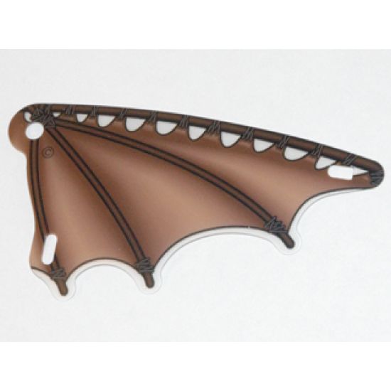 Plastic Part for Set  7139 - Scalloped Wing with Brown Stick Limb and Leather Membranes Pattern