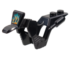 Motorcycle Faring, Stuntz Dirt Bike with Dark Turquoise and Orange Flames Pattern
