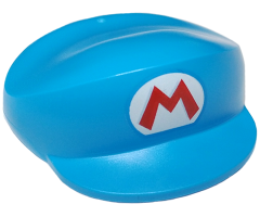 Large Figure Headgear, Super Mario Cap with Red Capital Letter M on White Oval Pattern (Ice Mario)