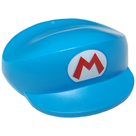 Large Figure Headgear, Super Mario Cap with Red Capital Letter M on White Oval Pattern (Ice Mario)