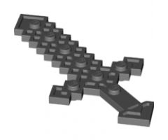 Large Figure Part Minecraft Sword with Solid Studs on One Side and Hollow Studs on One Side