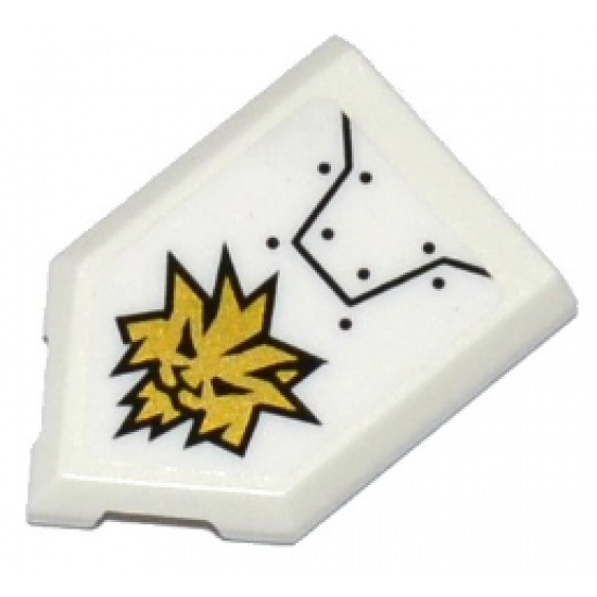 Tile, Modified 2 x 3 Pentagonal with Armor Plates and Gold Lion Head Pattern (Sticker) - Set 70588