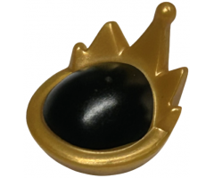 Minifigure, Headgear Tiara / Crown with 5 Points with Black Dome Top Pattern