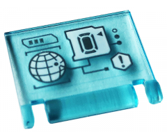 Minifigure, Utensil Book Cover with Display, Exclamation Mark in Hexagon, Wire Frame Planet Pattern (Sticker) - Set 76166
