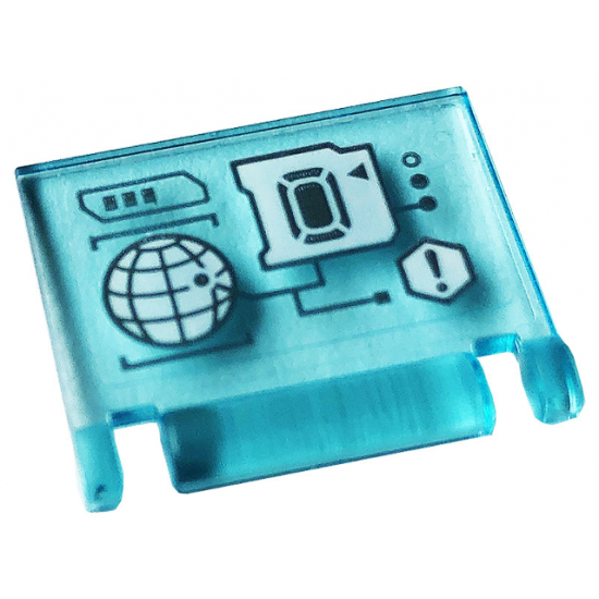 Minifigure, Utensil Book Cover with Display, Exclamation Mark in Hexagon, Wire Frame Planet Pattern (Sticker) - Set 76166