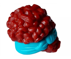 Mini Doll, Hair Coiled, Pulled Up with Molded Medium Azure Head Wrap Pattern