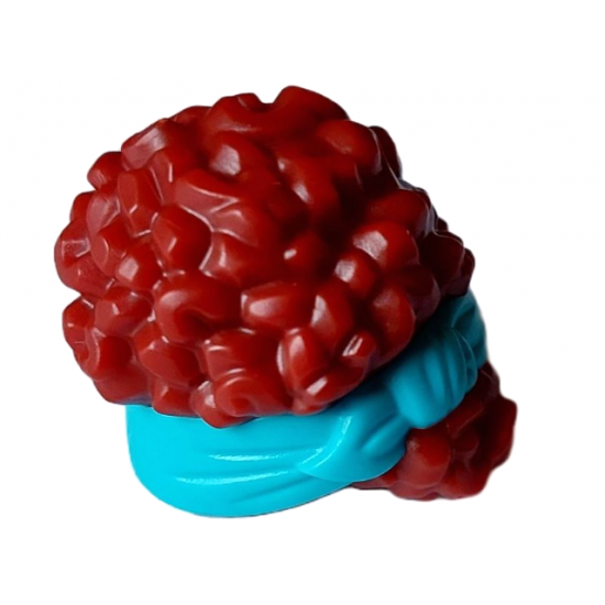 Mini Doll, Hair Coiled, Pulled Up with Molded Medium Azure Head Wrap Pattern