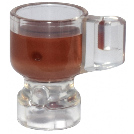 Minifigure, Utensil Stein / Cup with Molded Reddish Brown Drink Pattern