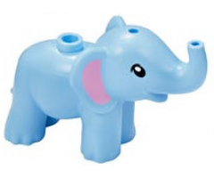 Elephant, Friends, Baby with Bright Pink Ears Pattern
