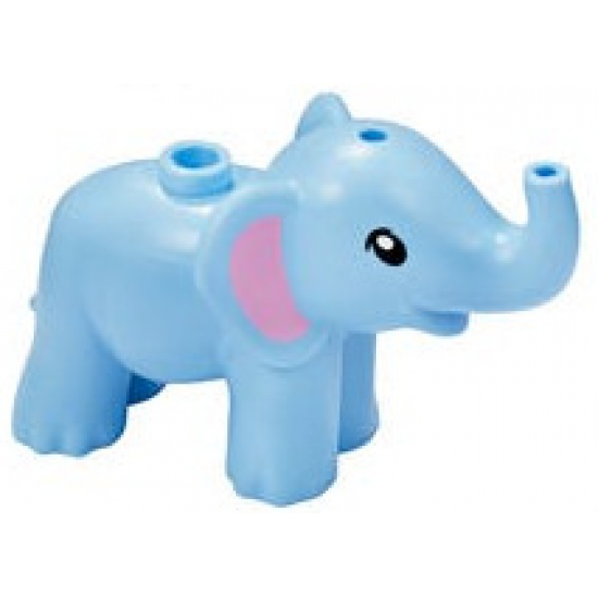 Elephant, Friends, Baby with Bright Pink Ears Pattern