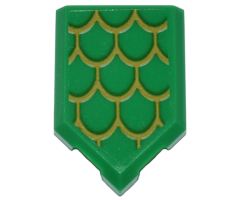 Tile, Modified 2 x 3 Pentagonal with Gold Dragon Scales Pattern (Sticker) - Set 80036