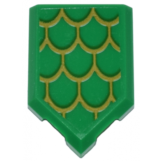 Tile, Modified 2 x 3 Pentagonal with Gold Dragon Scales Pattern (Sticker) - Set 80036