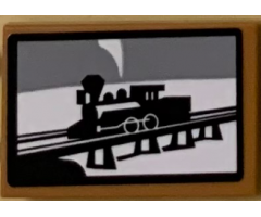 Tile 2 x 3 with Picture of Disney Train Pattern (Sticker) - Set 71044