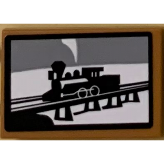 Tile 2 x 3 with Picture of Disney Train Pattern (Sticker) - Set 71044
