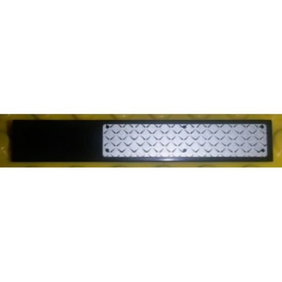Tile 1 x 6 with Silver Tread Plate and 6 Rivets Pattern - End Placement (Sticker) - Set 7906
