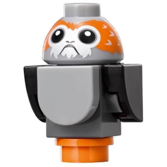 Porg, Star Wars with Black Wings and Tail, V-Shaped between Eyes - Brick Built