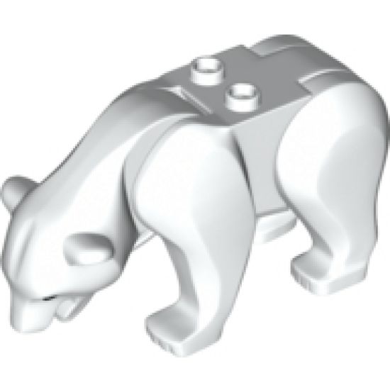 Polar Bear with 2 Studs on Back and Black Eyes and Nose Pattern