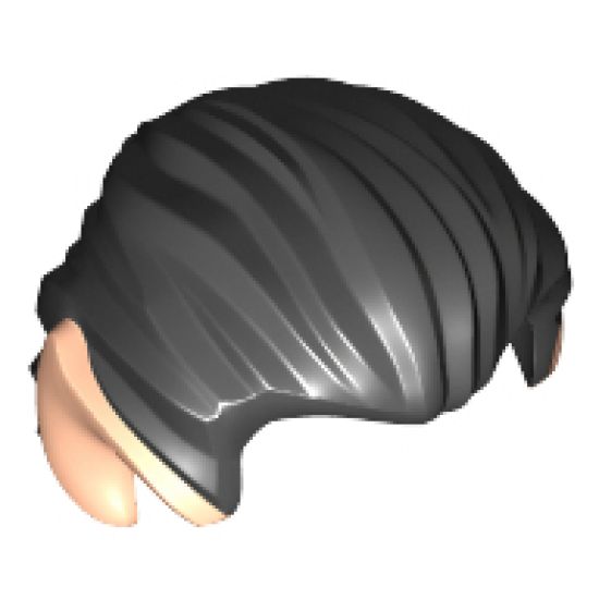 Minifigure, Hair Swept Back with Pointed Light Nougat Ears Pattern